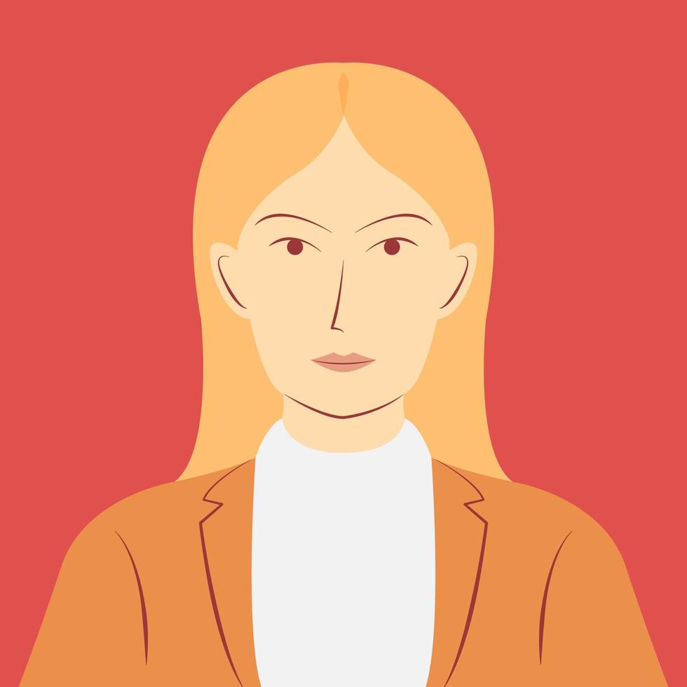 blond företag kvinna tecknad serie karaktär bär formell kläder. kvinnor tecknad serie avatar vektor