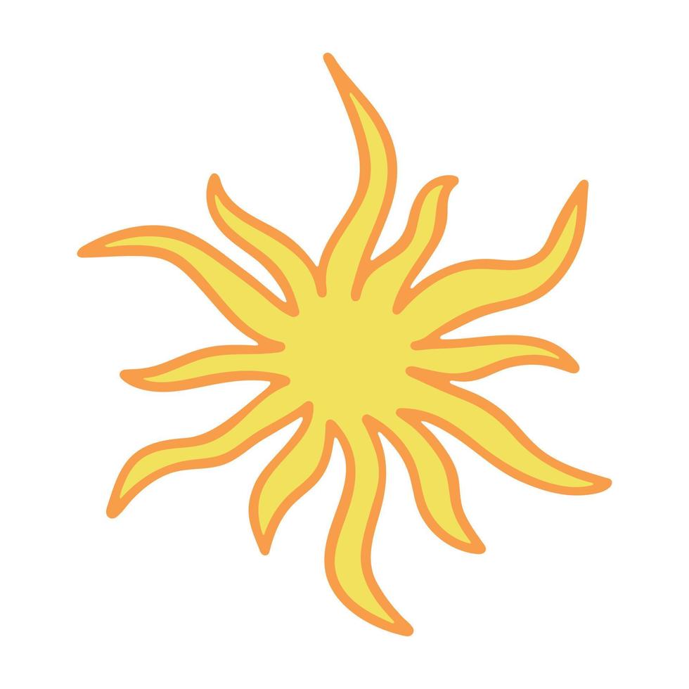 hand gezeichnetes abstraktes sonnensymbol. Sommergekritzel. einzelnes Vektorelement für Design vektor