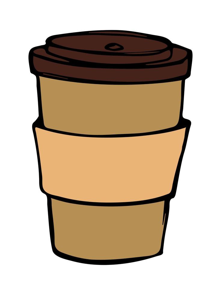 söt kopp te eller kaffe illustration. enkel kopp clipart. mysig hem doodle vektor