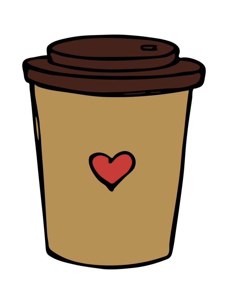 söt kopp te eller kaffe illustration. enkel kopp clipart. mysig hem doodle vektor