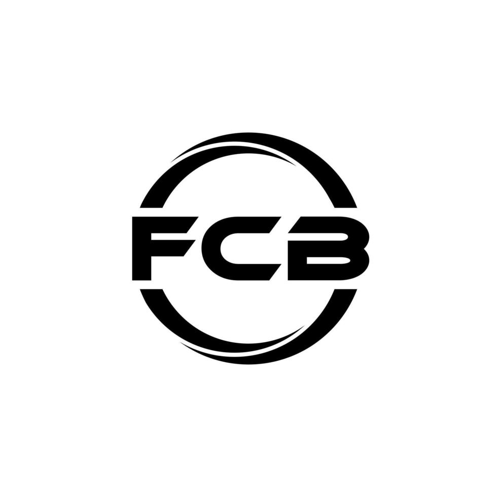 fcb brev logotyp design i illustration. vektor logotyp, kalligrafi mönster för logotyp, affisch, inbjudan, etc.