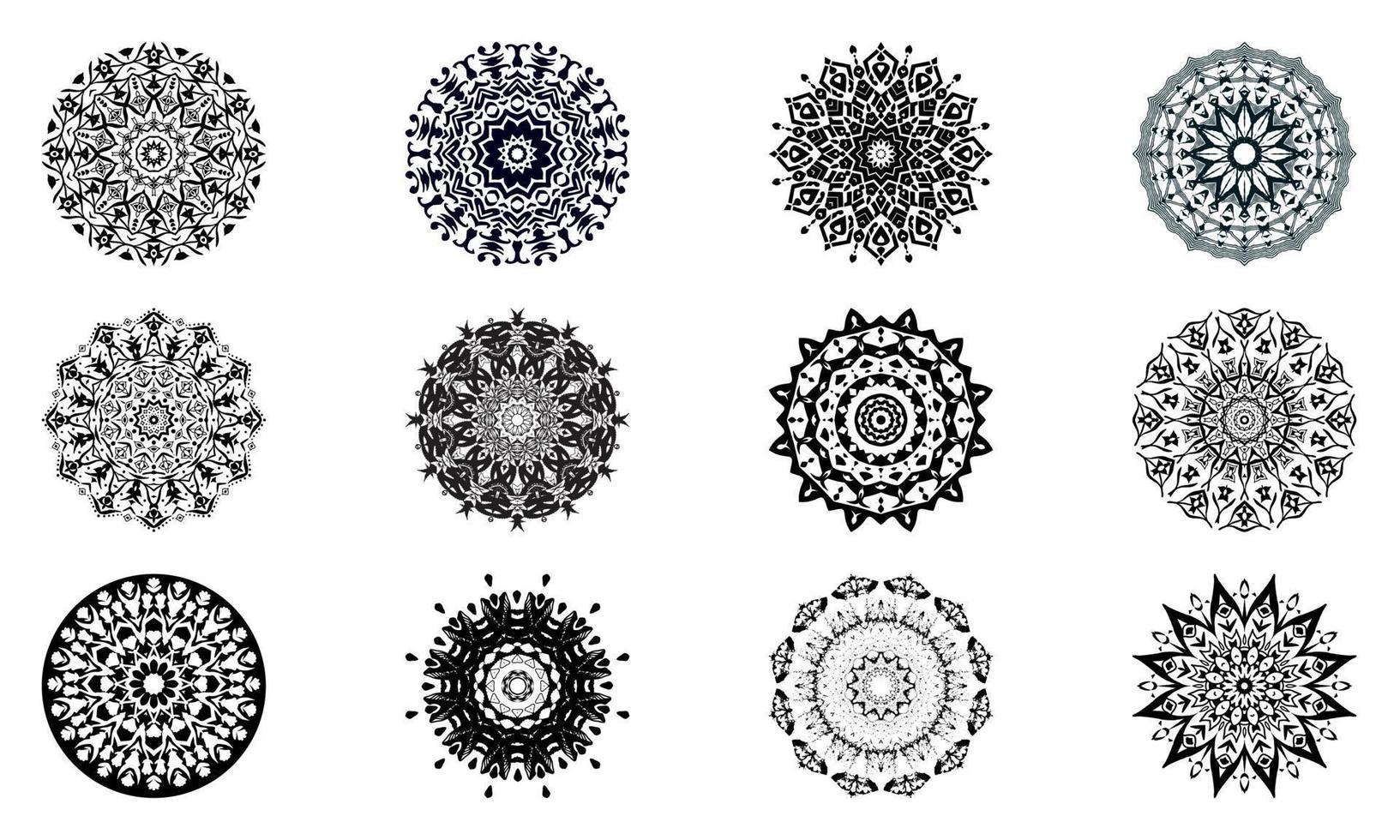 Mandala-Set, Mandala-Vektorbündel, Vintage-Mandala, farbenfrohes Mandala-Set, Strichzeichnungen, Mandala, Luxus-Mandala-Hintergrund, Mandala-Hintergrund vektor