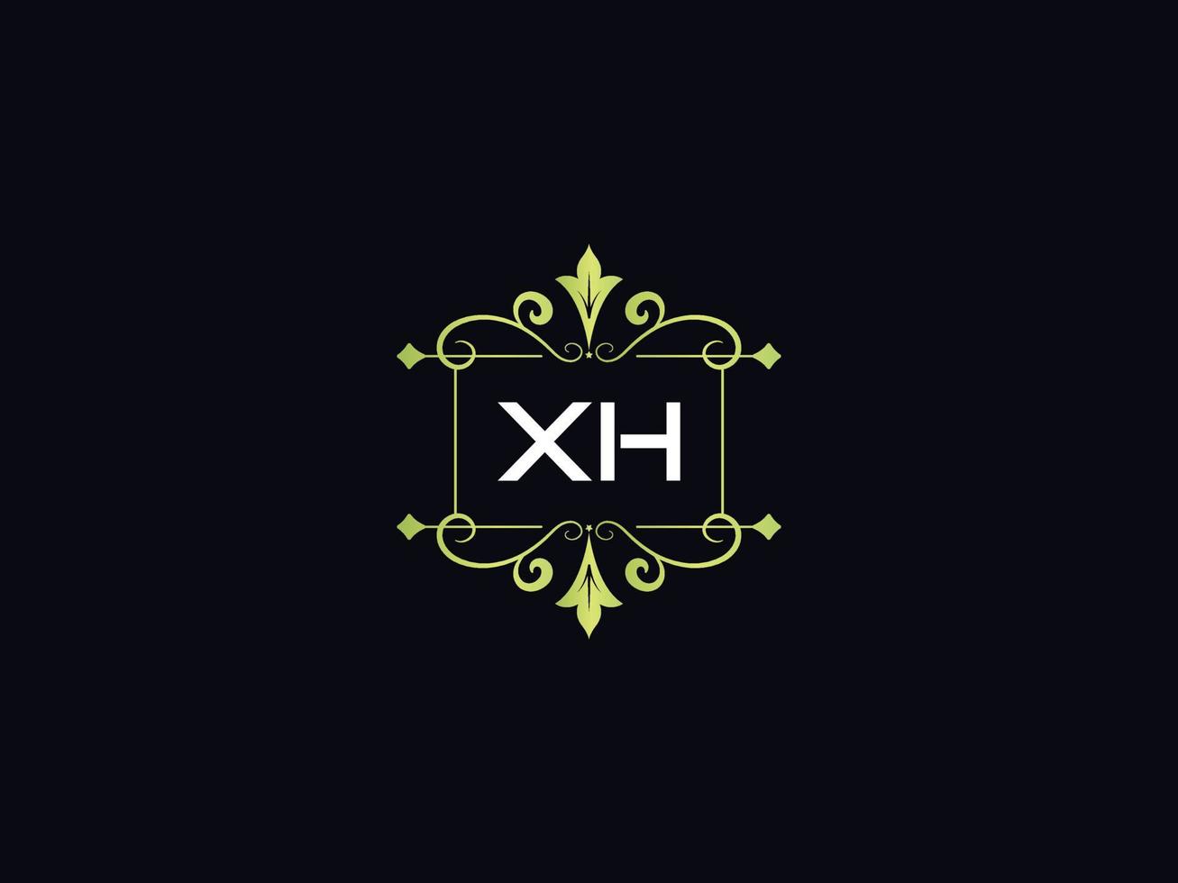 monogramm luxus xh logo, minimales xh luxus logo design vektor