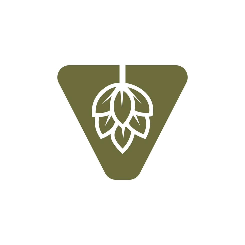 första brev v bryggning logotyp med öl ikon vektor mall
