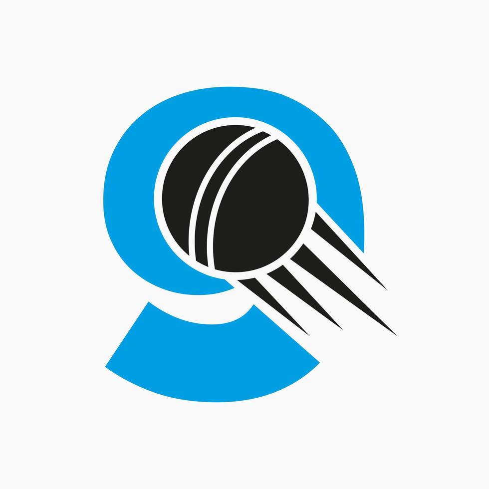 Buchstabe 9 Cricket-Logo-Konzept mit beweglichem Cricket-Ball-Symbol. Cricket-Sport-Logo-Symbol-Vektor-Vorlage vektor