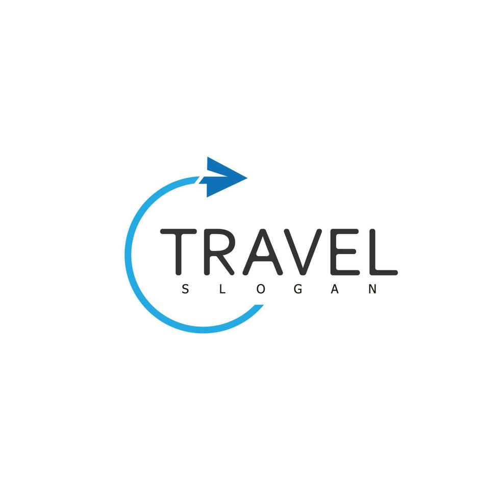 Reise-Transport-Flugzeug-Business-Logo-Design-Symbol vektor