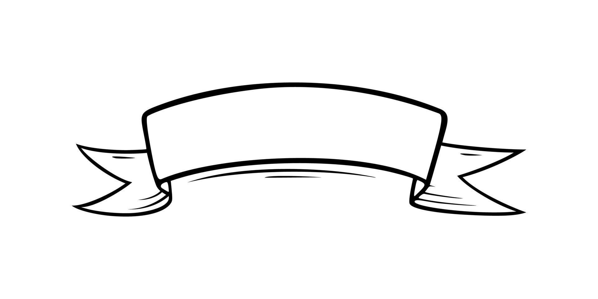 Skizzenbandetikett. Zierband im Doodle-Stil für Banner. vektorillustration lokalisiert im weißen hintergrund vektor