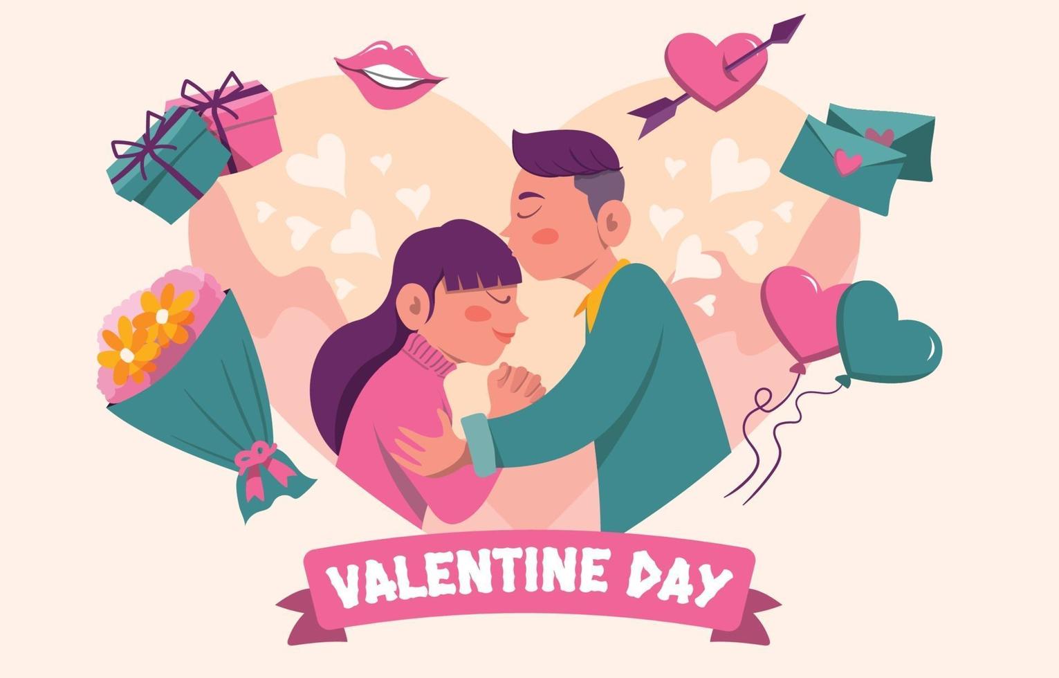 Valentinstag Paar Datum vektor