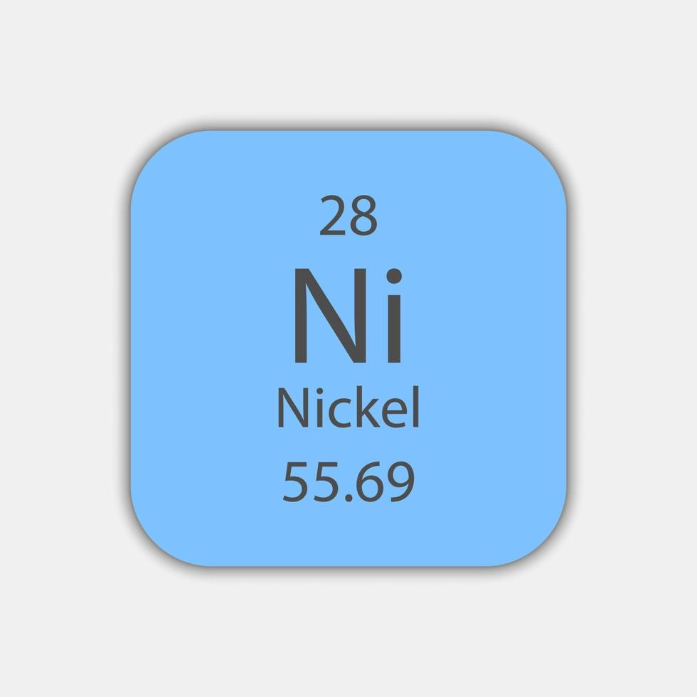 nickelsymbol. kemiskt element i det periodiska systemet. vektor illustration.