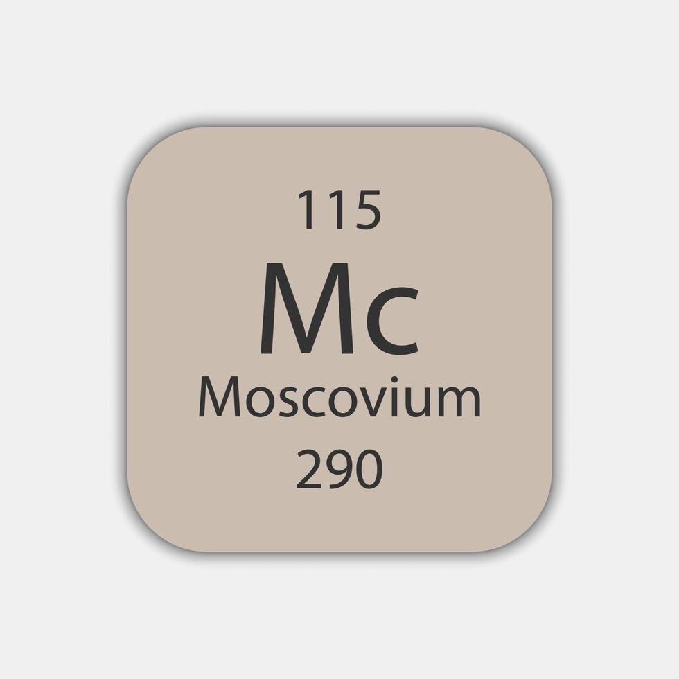 Moscovium-Symbol. chemisches Element des Periodensystems. Vektor-Illustration. vektor