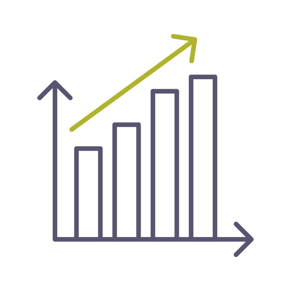 stigande statistik vektor ikon