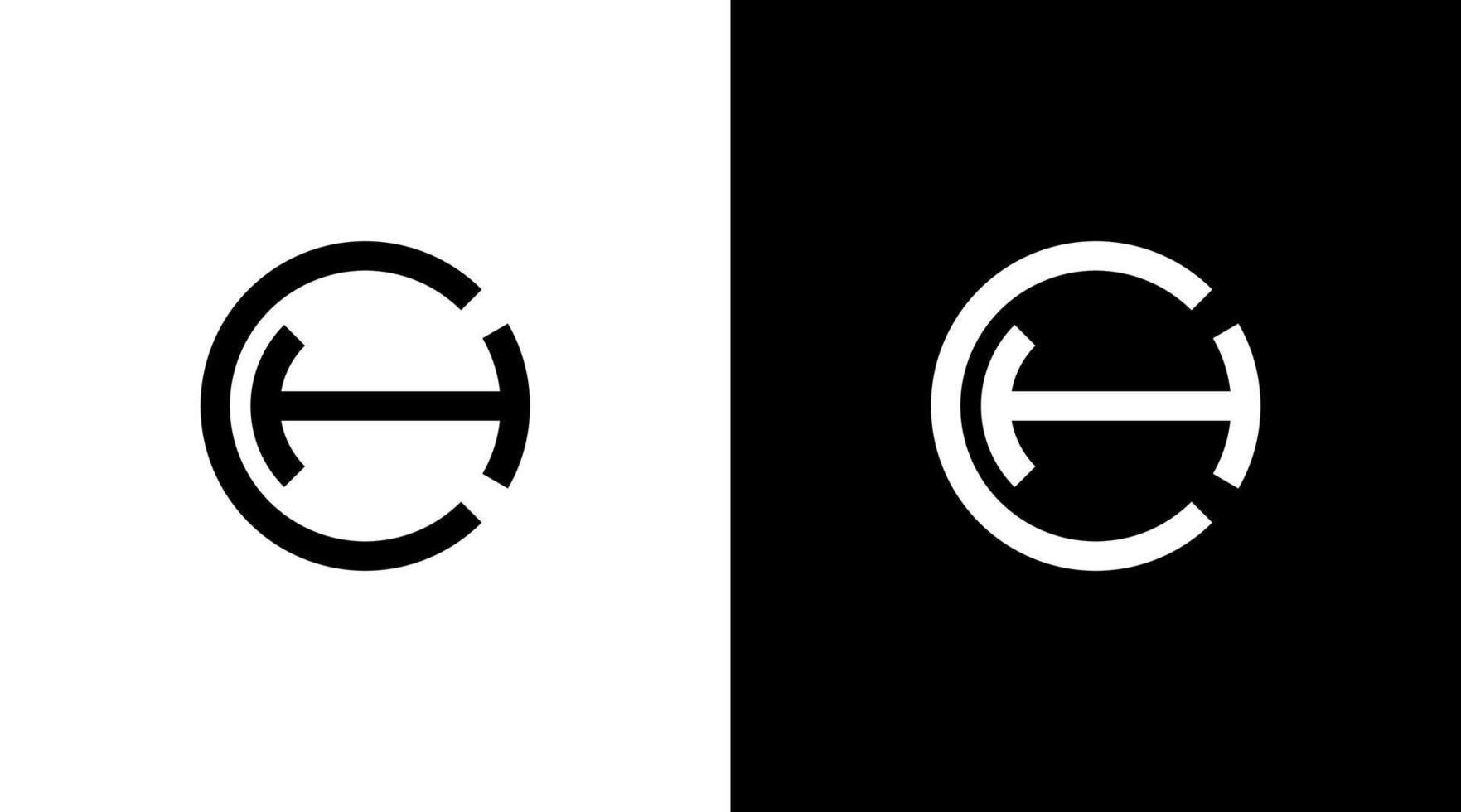Business-Logo-Monogramm ch-Buchstabe Anfangsschwarzweiss-Ikonenillustrationsart entwirft Schablonen vektor