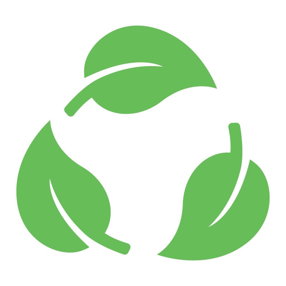 grön blad återvinna tecken vektor