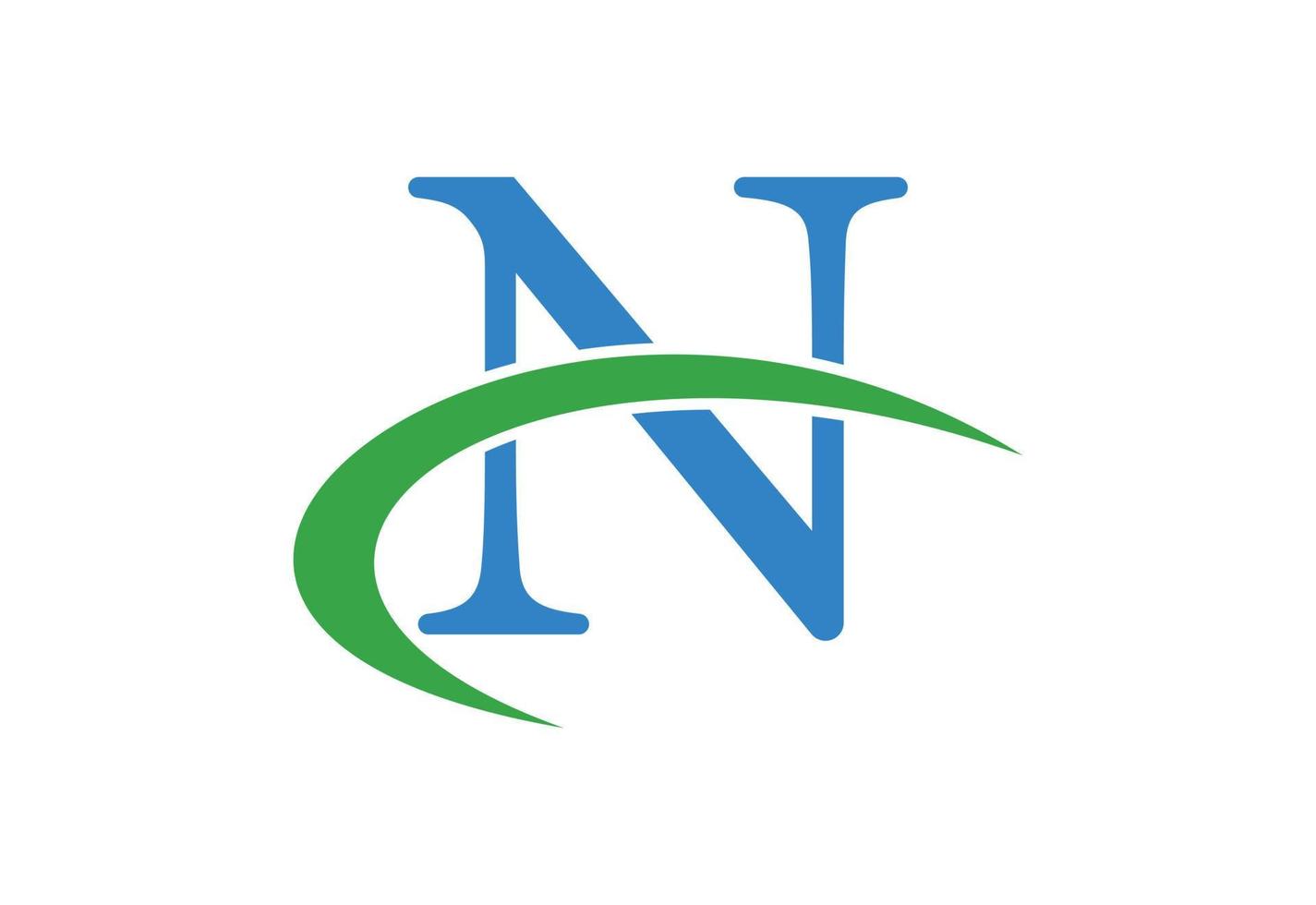 Buchstabe n Logo-Design-Vorlage, Vektorillustration vektor
