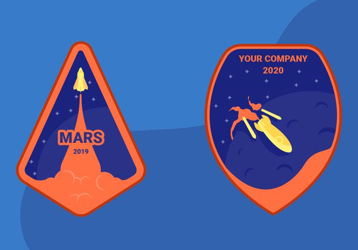 Reise nach Mars Patch Vektoren