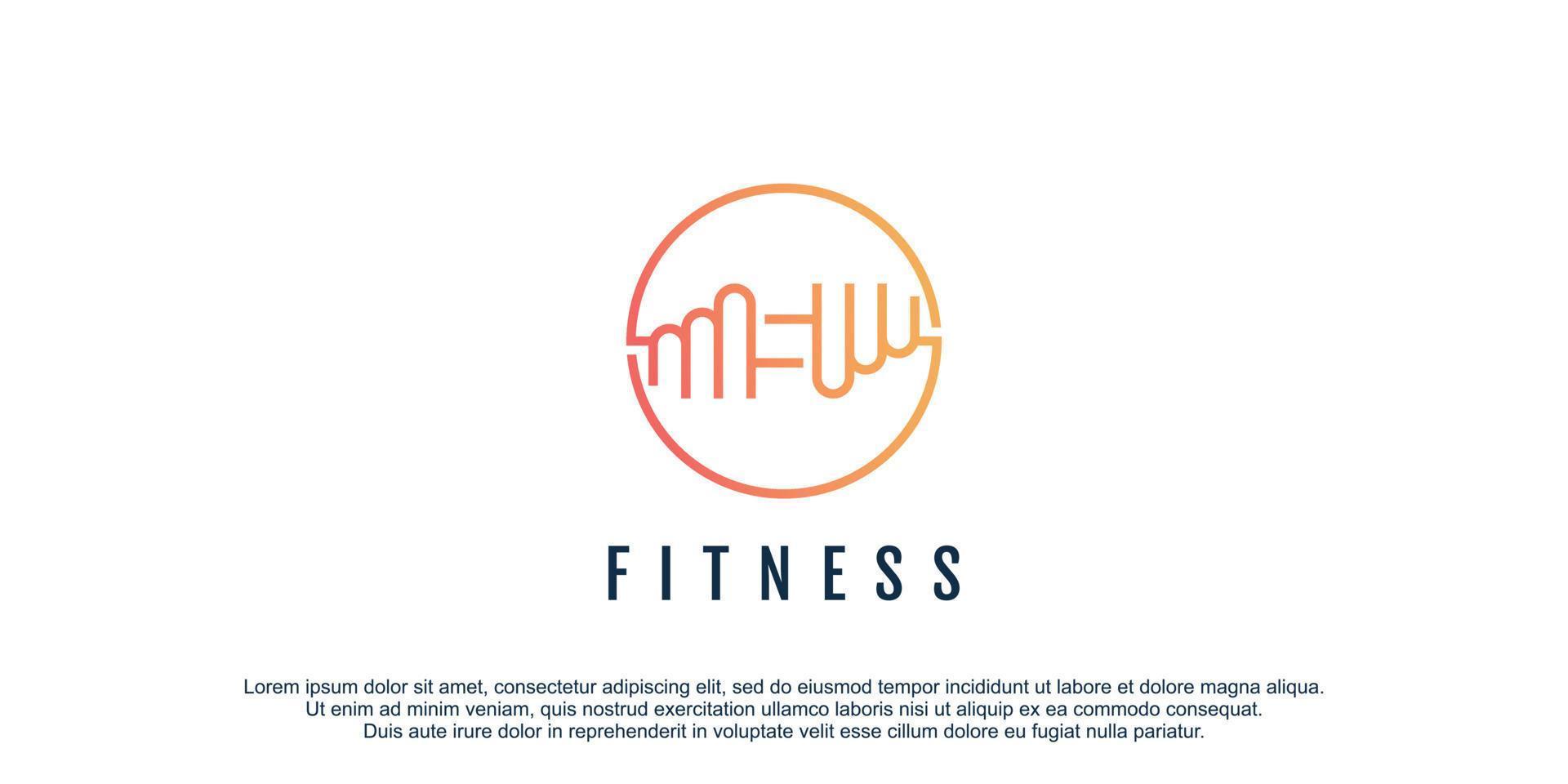 Fitness-Logo-Symbol mit kreativer, einzigartiger Design-Vektorillustration vektor