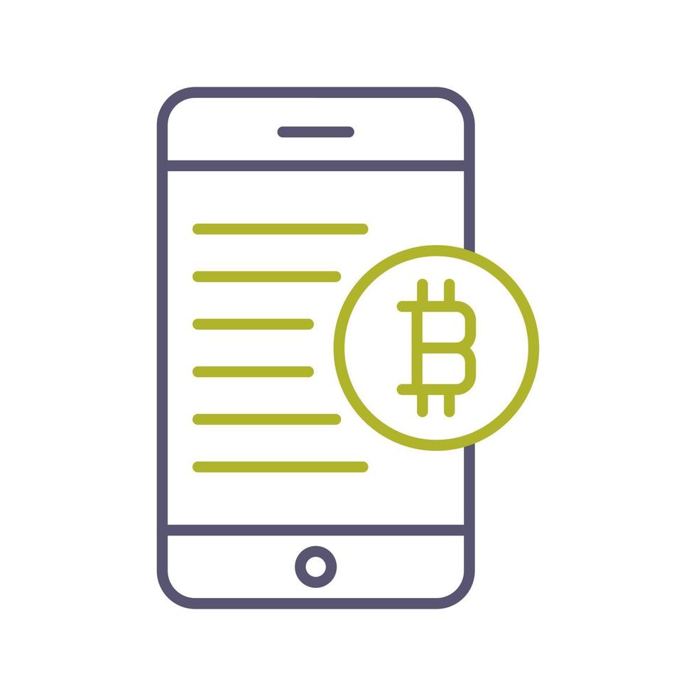 Bitcoin-Symbol für mobilen Vektor