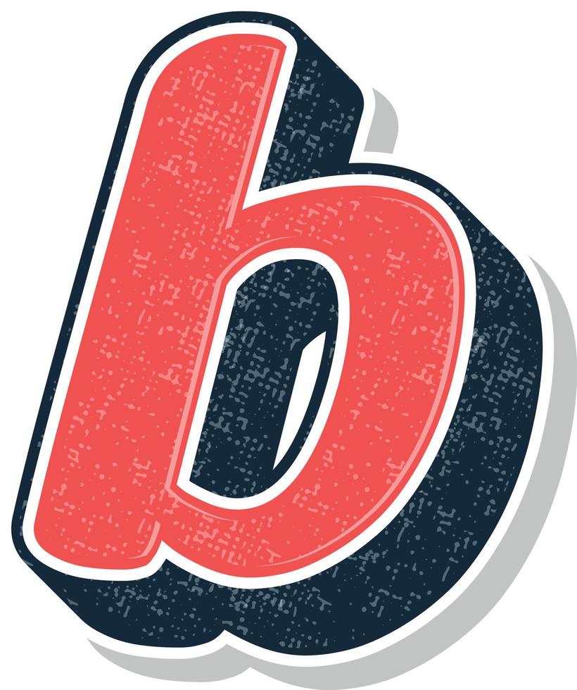 Vintage-Stil 3D-Darstellung des Buchstabens b vektor