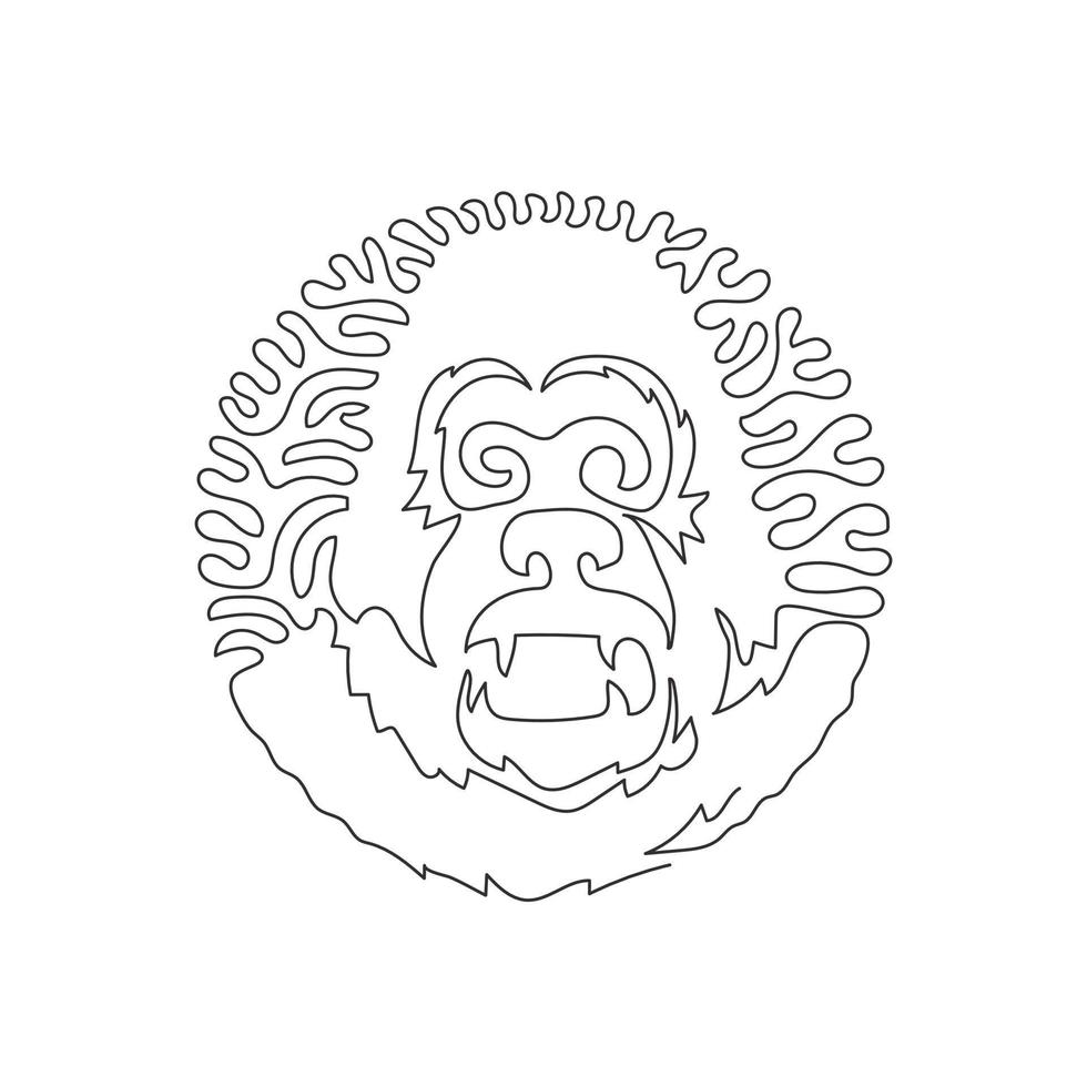 fortlaufende Kurve eine Strichzeichnung Kunst. Gorillas sind stämmige Tiere. Kontinuierliche Linienzeichnung Grafikdesign Vektorgrafik größtes Affentier für Symbol, Symbol, Firmenlogo, Boho-Wandkunst vektor