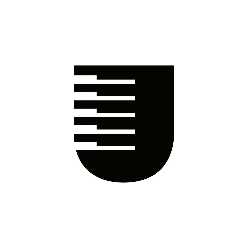 brev u musiker symbol, piano logotyp ikon vektor mall