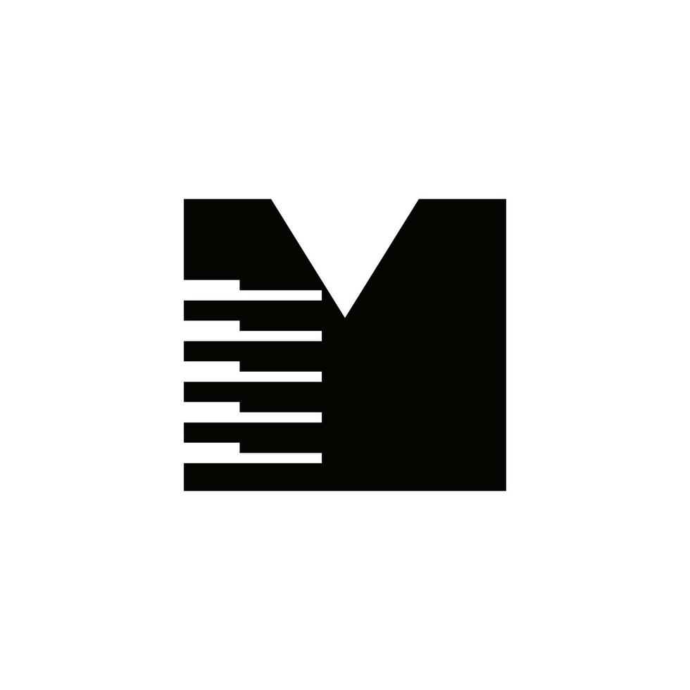 brev m musiker symbol, piano logotyp ikon vektor mall