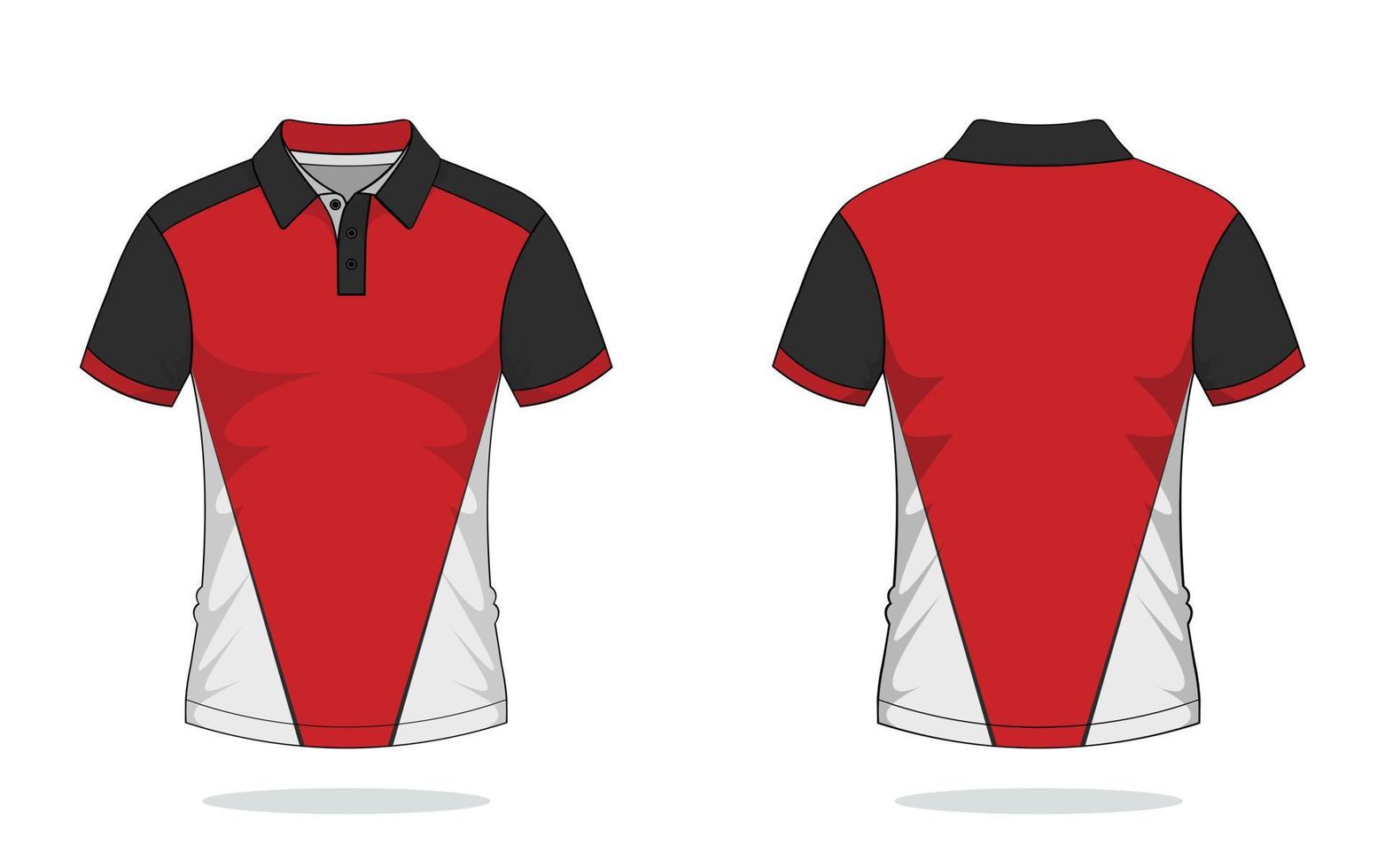 tshirt polo design, röd mall vektor