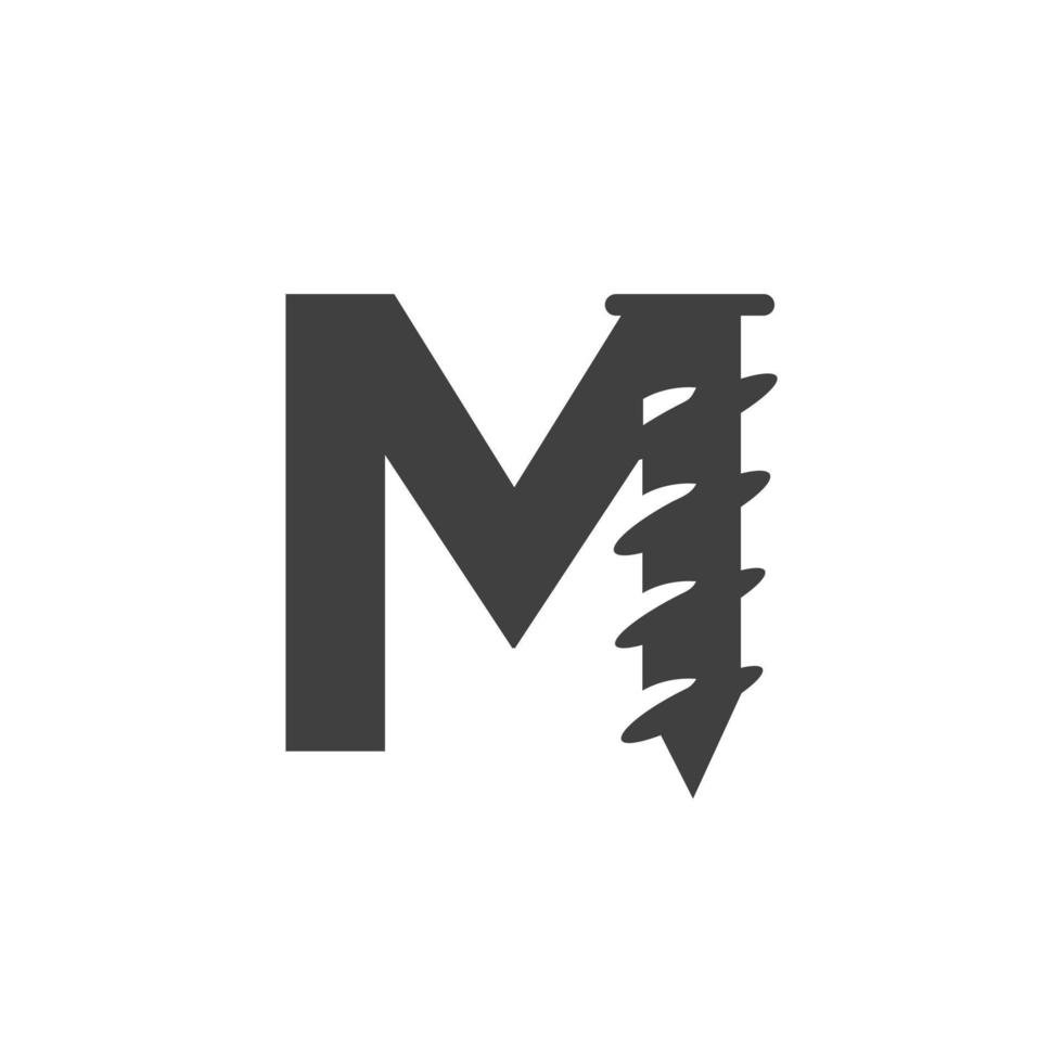 brev m skruva logotyp mall för konstruktion järnhandlare symbol design vektor
