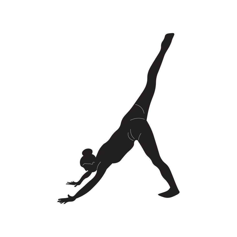 Yoga schwarz weiße Silhouette Vektorbild vektor