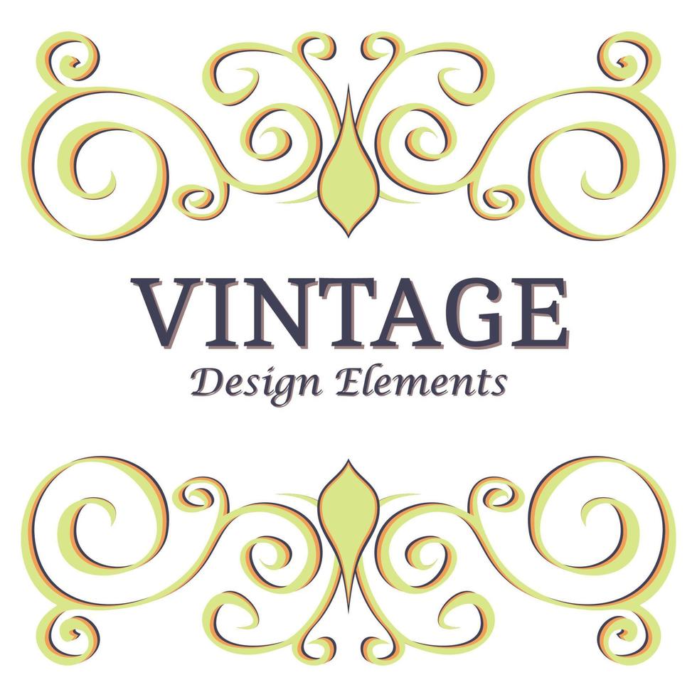 calligraphic design element och sida dekoration. gul årgång blommig element för design. vektor dekorativ design element.
