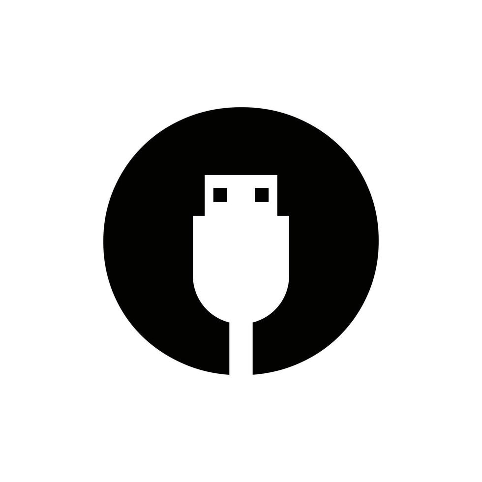 första brev o uSB symbol design. dator förbindelse uSB kabel- ikon vektor