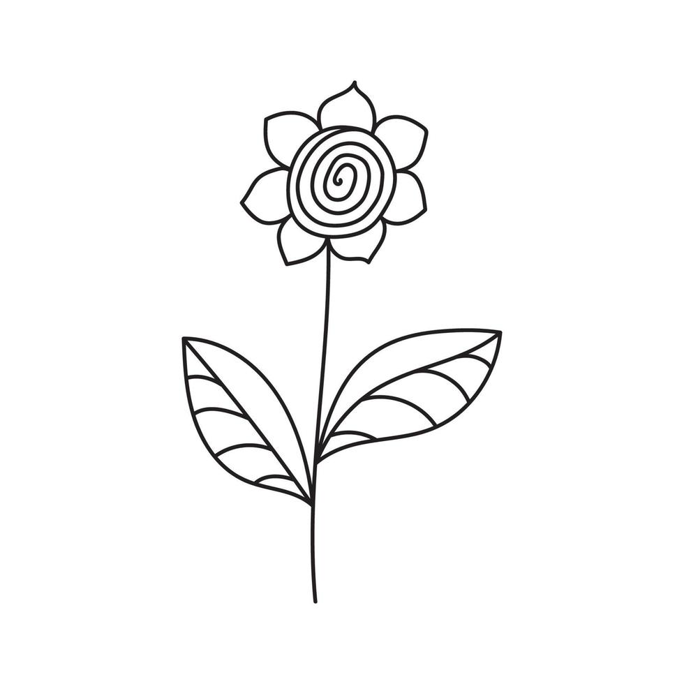 hand gezeichnete illustration von blumen vektor