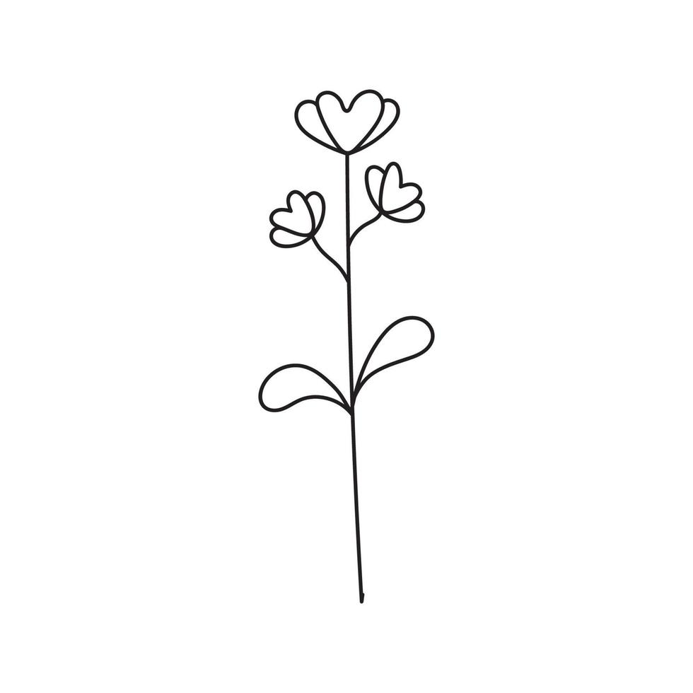 hand gezeichnete illustration von blumen vektor