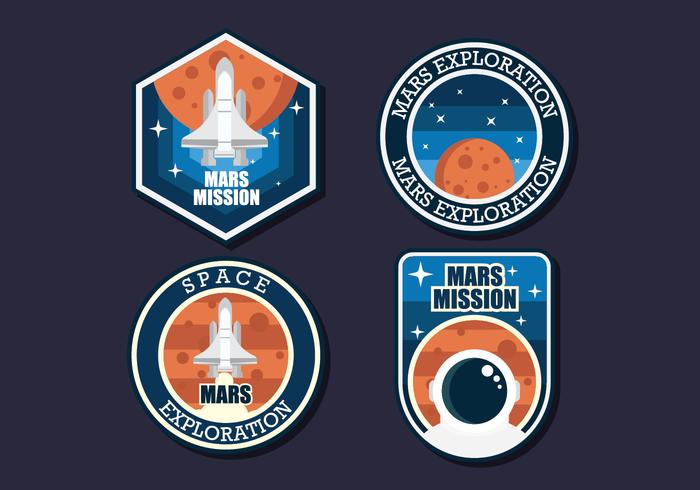 Mission till Mars Patch vektor