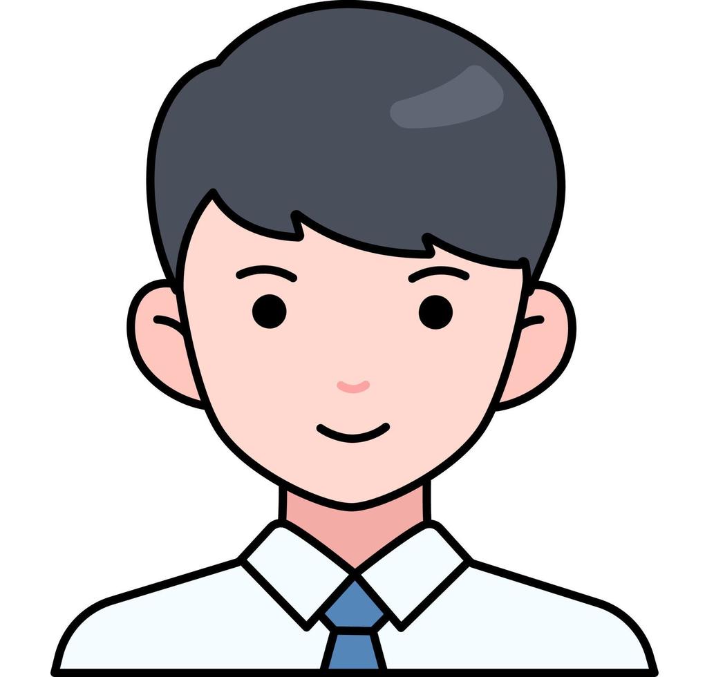 Geschäftsmann Junge Avatar Benutzer Person Menschen Krawatte Hemd farbigen Umriss Stil vektor