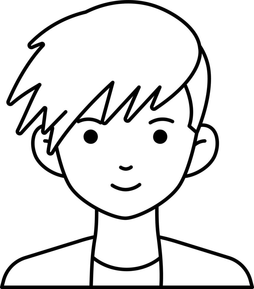 konstnär man pojke avatar användare preson människor svart hud linje och vit färgad stil vektor