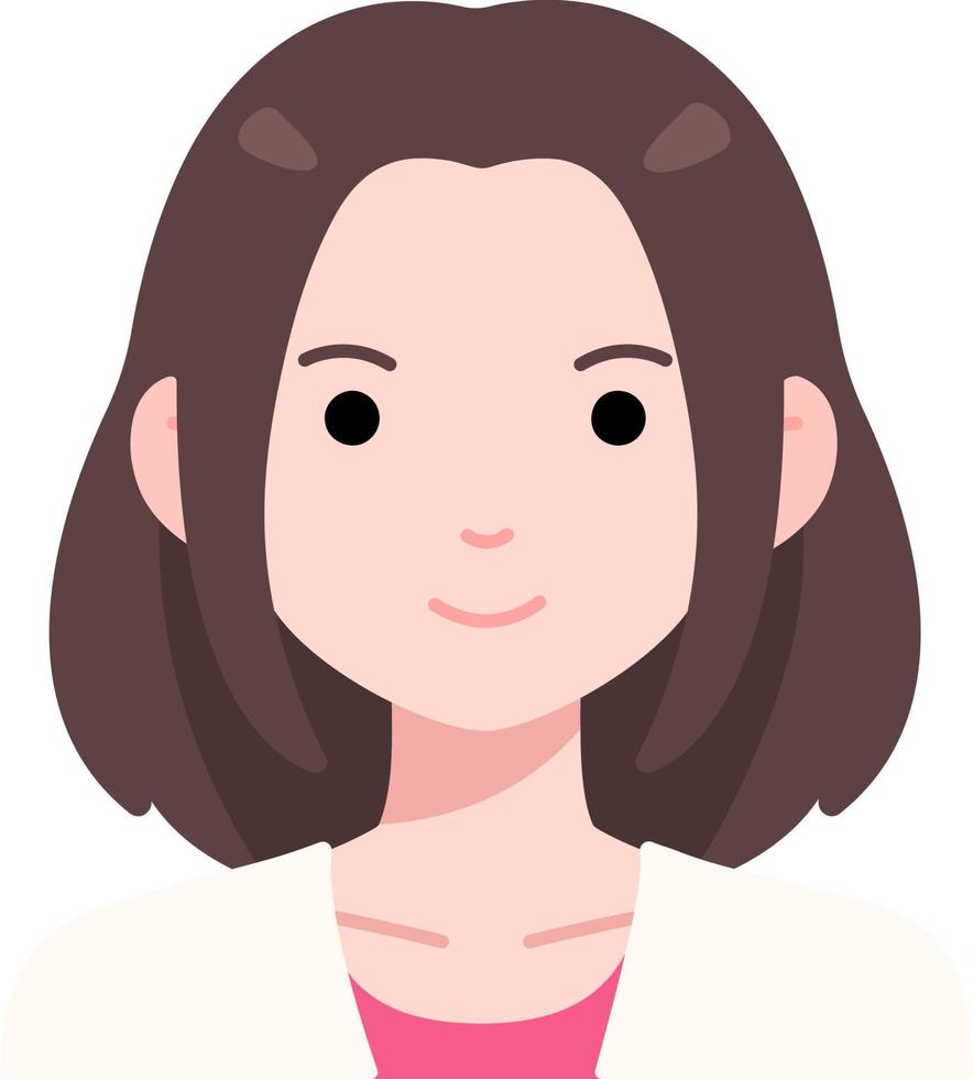 kvinna flicka avatar användare person människor kort hår platt stil vektor