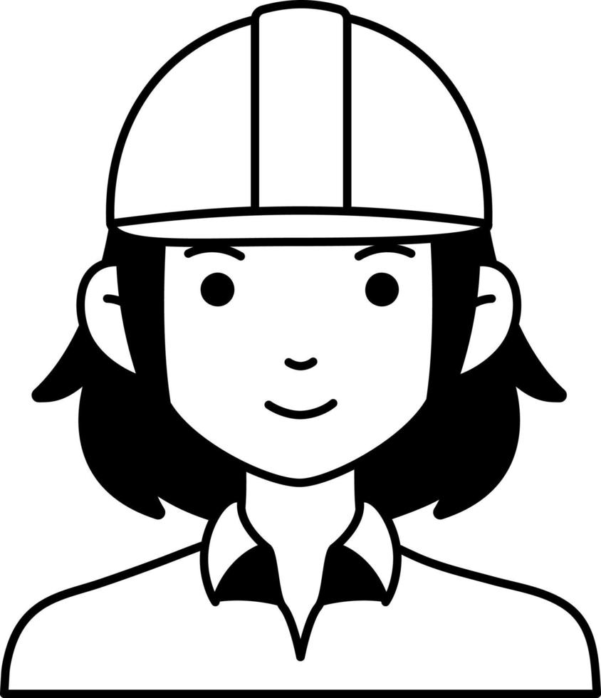 teknik kvinna flicka avatar användare person arbetskraft säkerhet hjälm semi fast transparent vektor