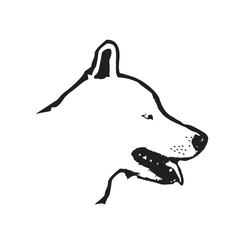 hund huvud teckning vektor illustration
