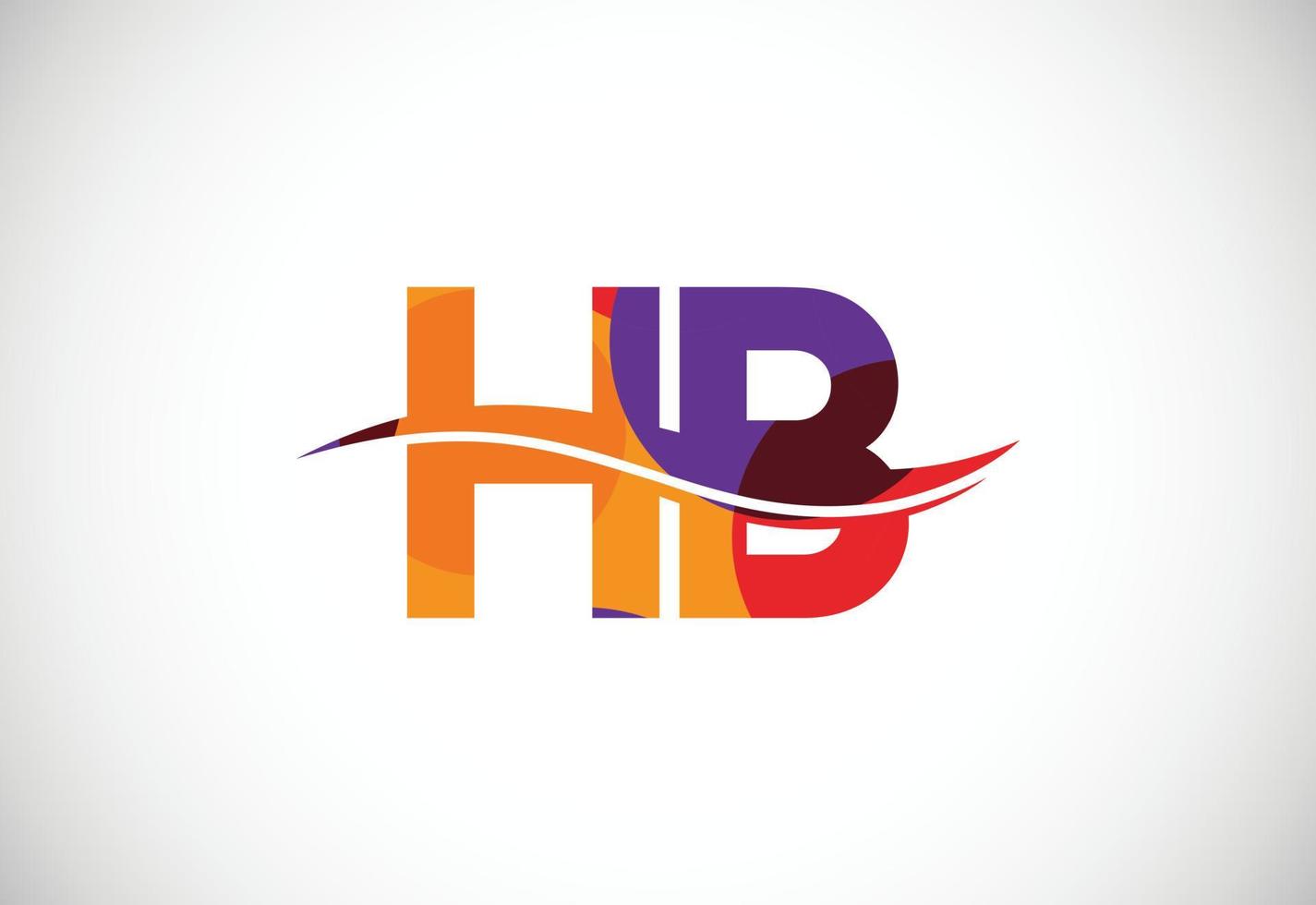 bunter buchstabe hb logo design vektor. modernes logo für die visuelle identität von unternehmen im low-poly-kunststil vektor