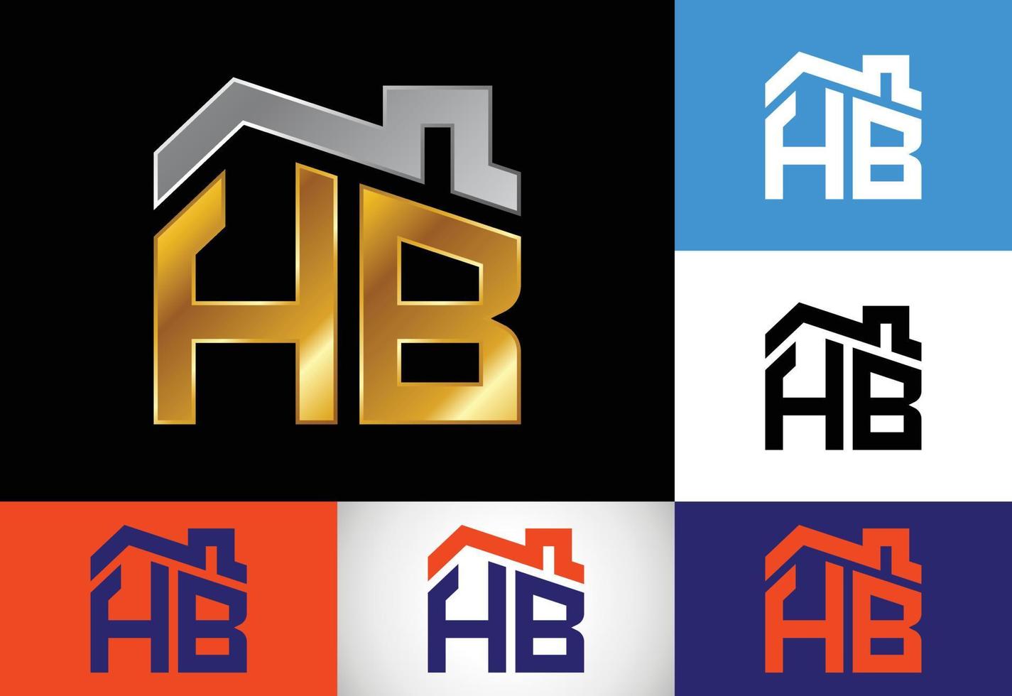 anfangsbuchstabe hb logo design vektor. grafisches alphabetsymbol für unternehmensidentität vektor