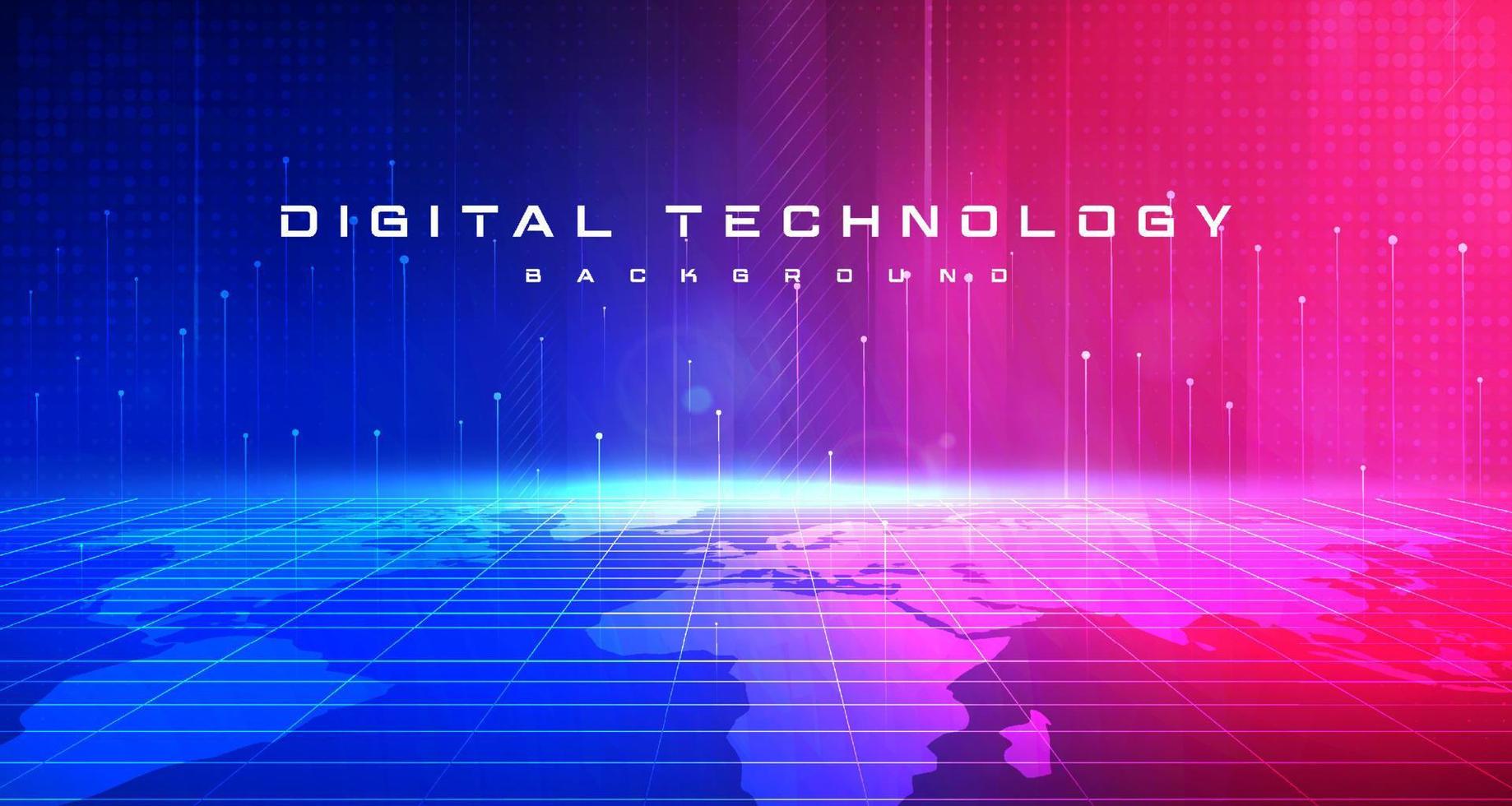 Digitaltechnik-Geschwindigkeit verbindet blauen rosa Hintergrund, Cyber-Informationen, abstrakte Metaverse-Kommunikation, Innovation Future Meta Tech, Internet-Netzwerkverbindung, ai Big Data, Illustration 3d vektor