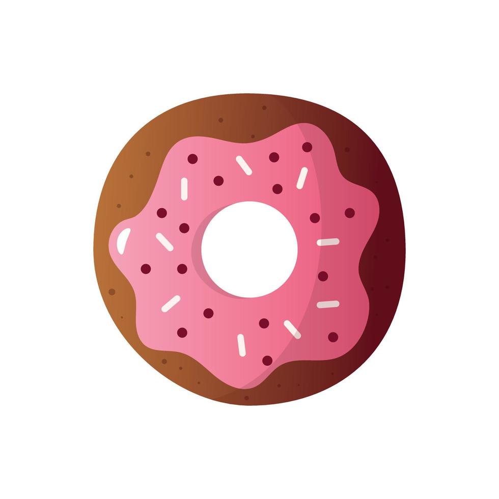 donut mit rosa glasur und farbigen streuseln vektorillustration vektor