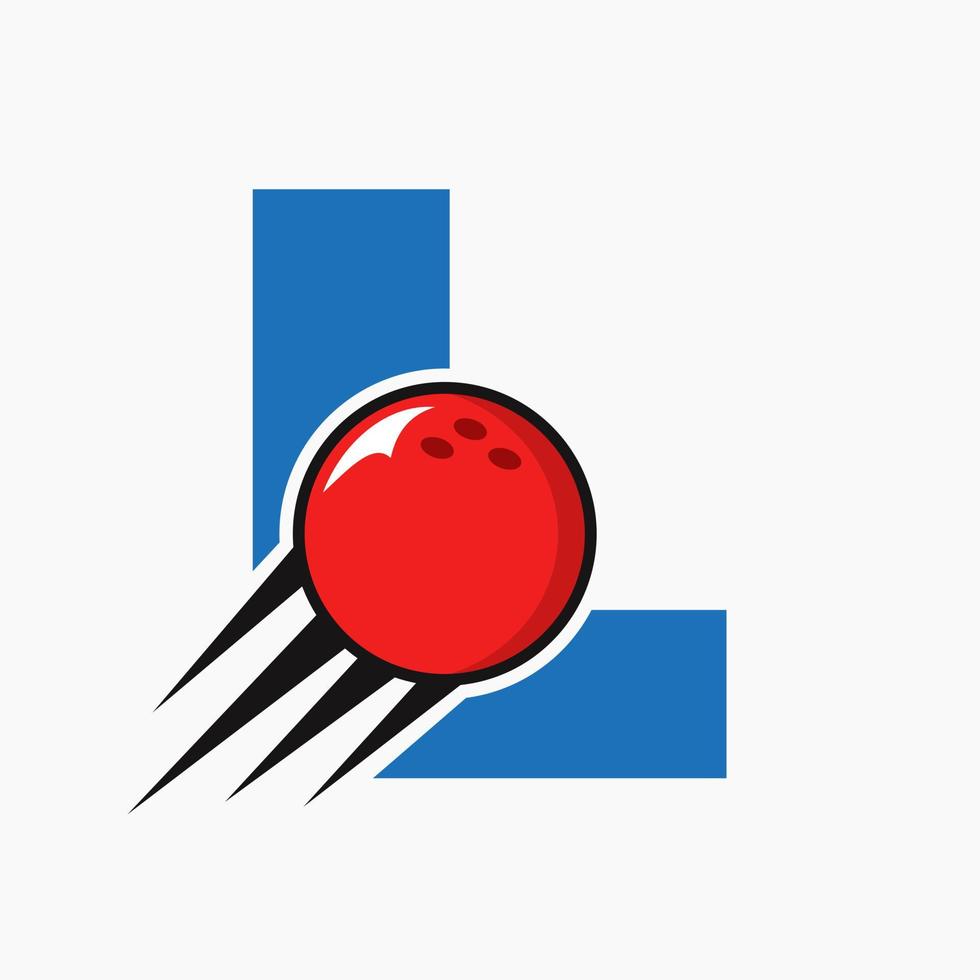 första brev l bowling logotyp begrepp med rör på sig bowling boll ikon. bowling sporter logotyp symbol vektor mall