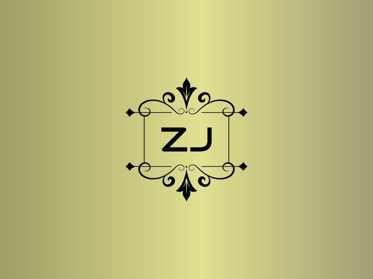kreatives zj-logobild, erstklassiges zj-luxusbriefdesign vektor