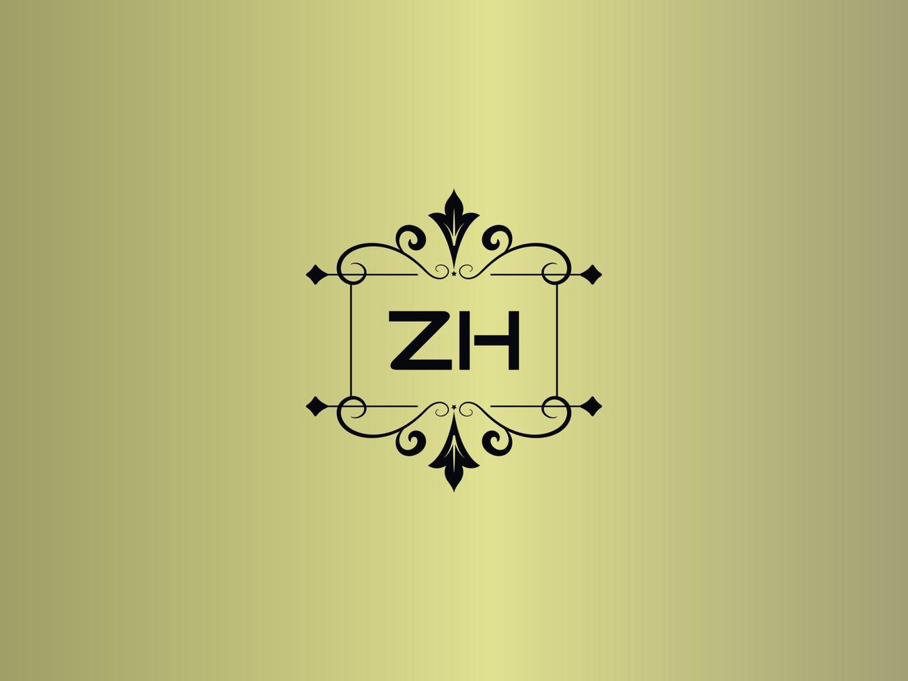 kreatives zh-logobild, erstklassiges zh-luxusbriefdesign vektor