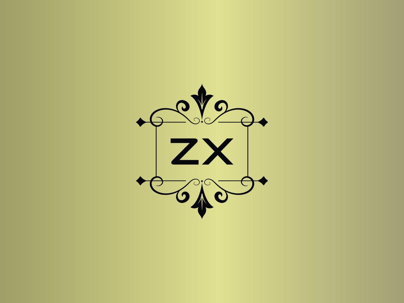 kreatives zx-logobild, erstklassiges zx-luxusbriefdesign vektor