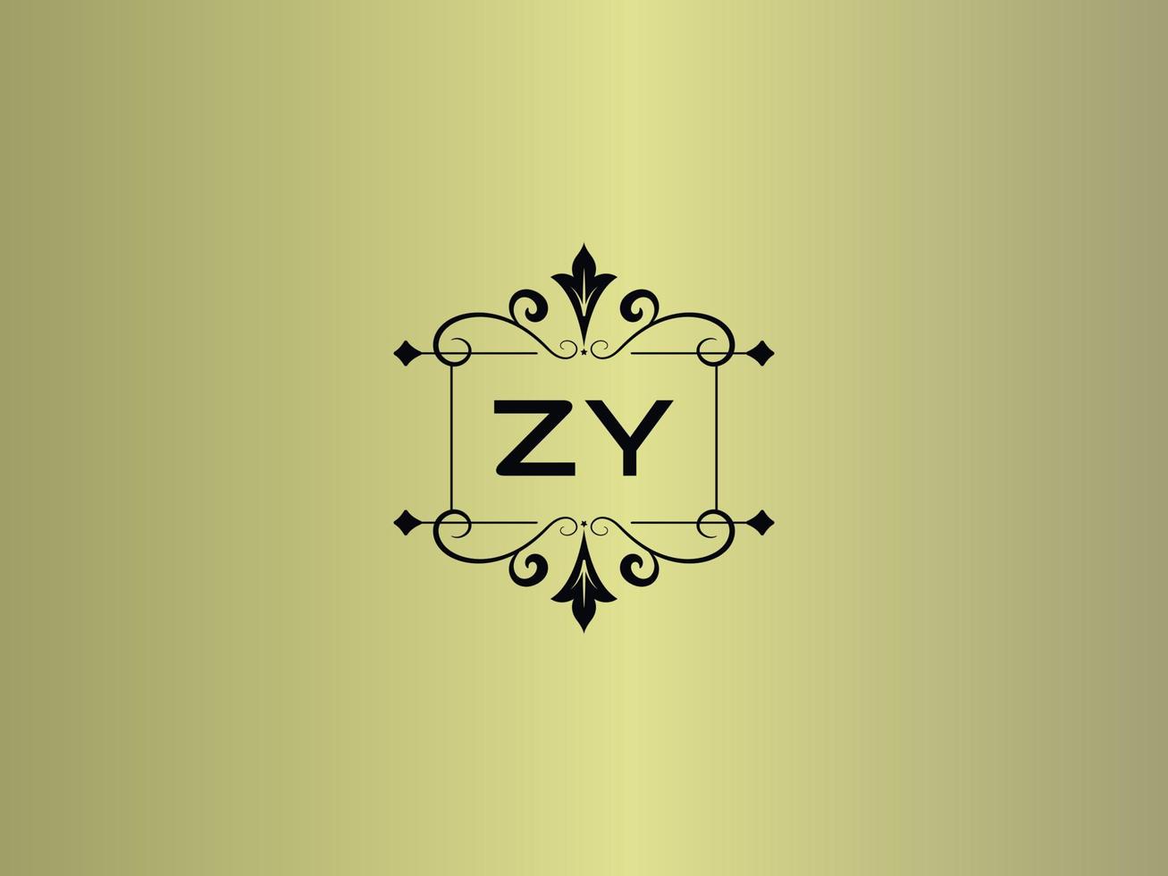 kreatives zy-logobild, erstklassiges zy-luxusbriefdesign vektor