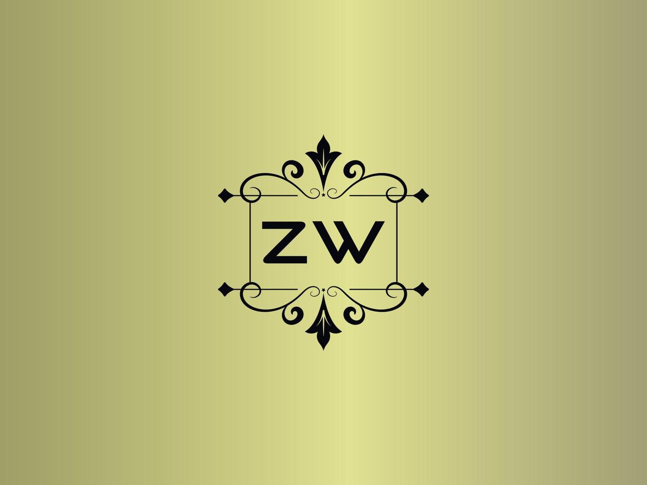 kreativ zw logotyp bild, premie zw lyx brev design vektor