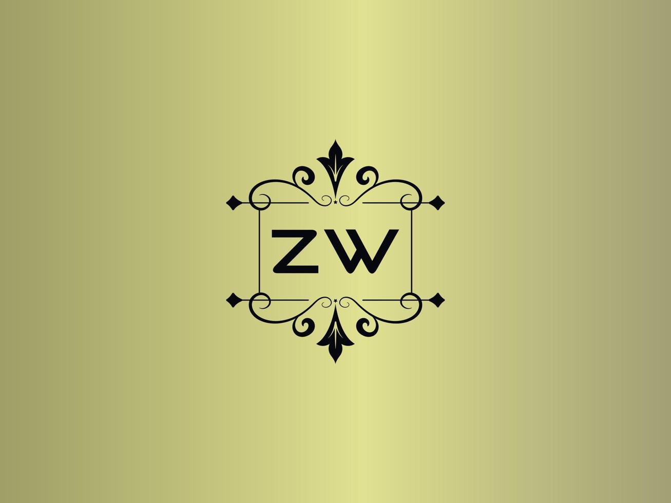 kreatives zw-Logobild, Premium-zw-Luxusbriefdesign vektor