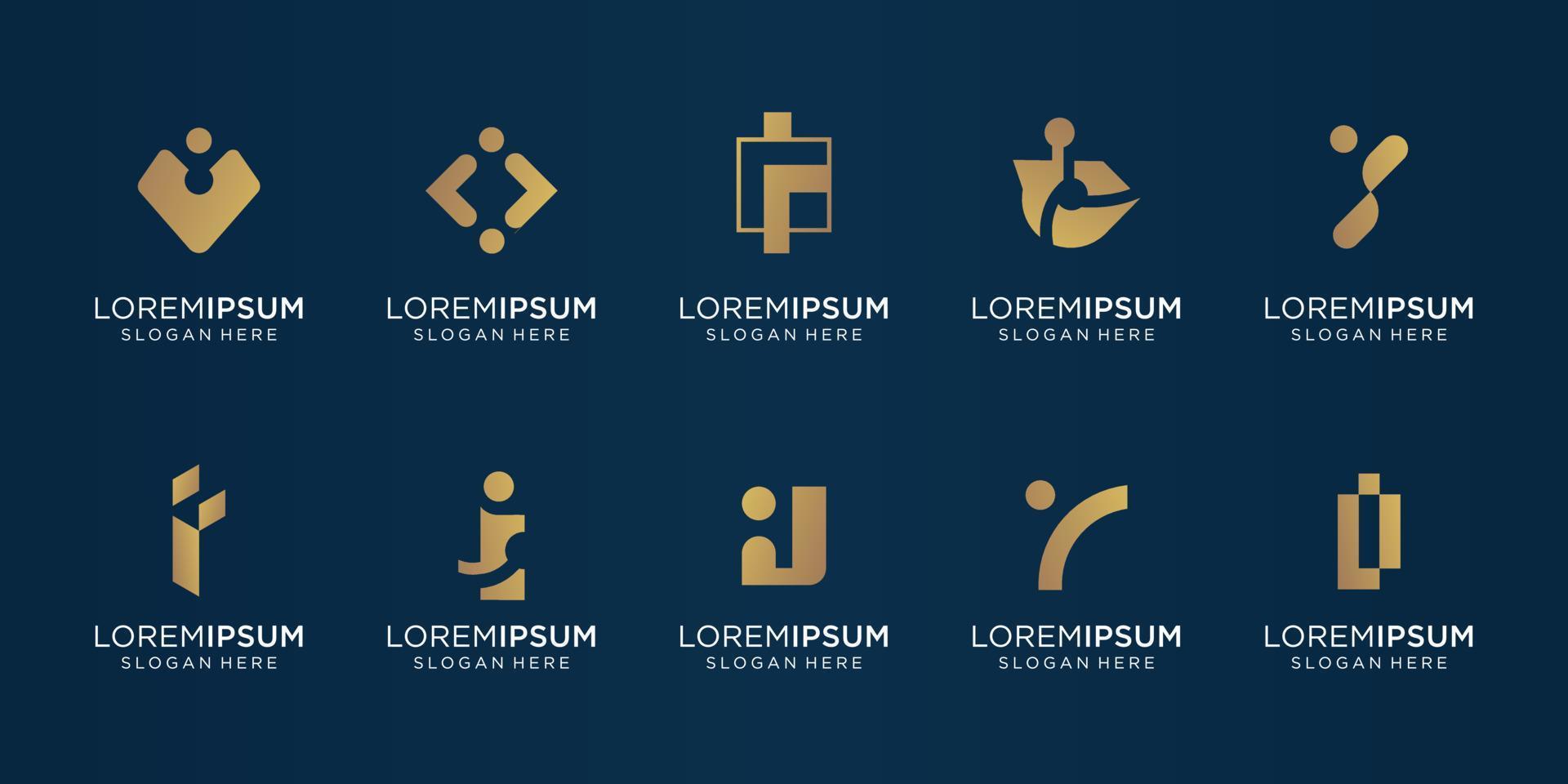 kreativ samling monogram jag logotyp uppsättning design .idéer symbol för varumärke, företag, företag, etc. vektor